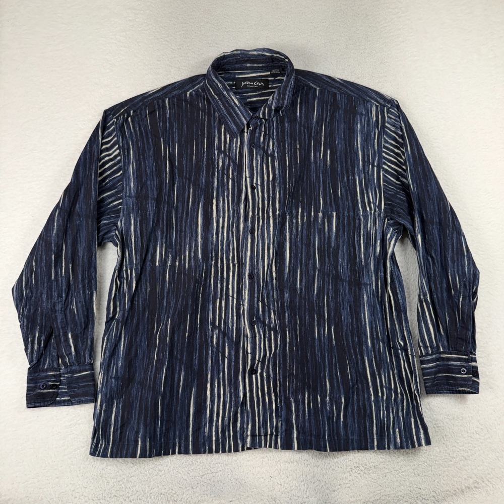Jordan Craig Collection Vintage 3XL Mens Shirt Blue Casual Button Up XXXL